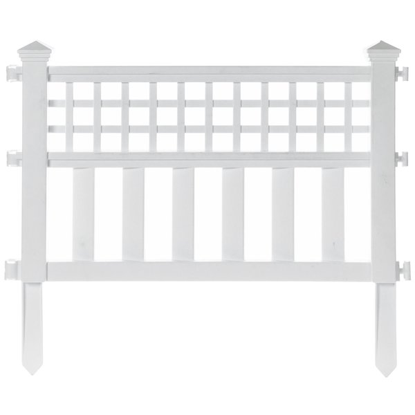 Gardenised Garden Gate Patio Picket Fence Flower Bed Border White Vinyl Edging QI003741.WL